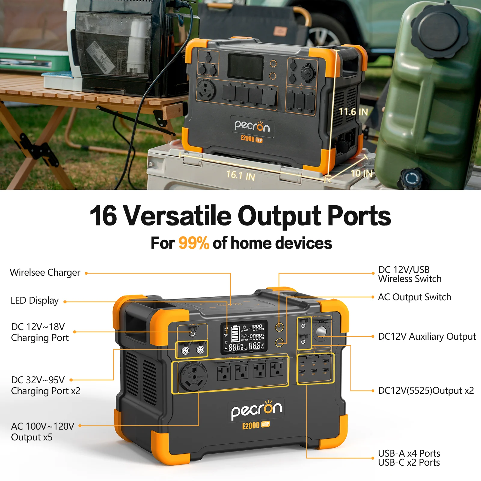 PECRON E2000LFP Expandable Solar Generator System Kit - Image 10